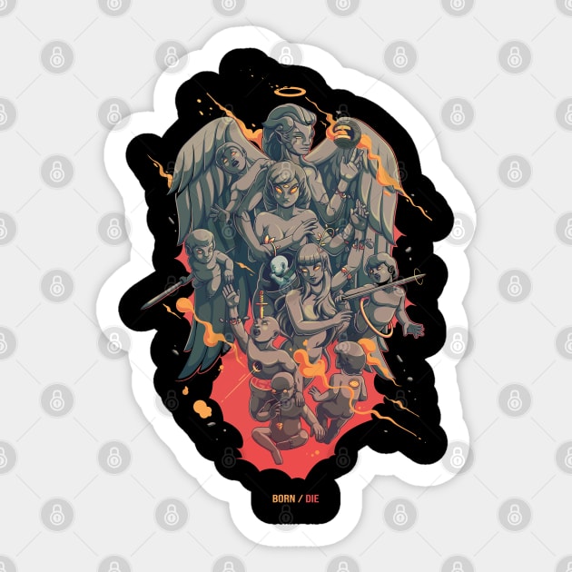 Angel and demon Gothic design Sticker by Urbanprint